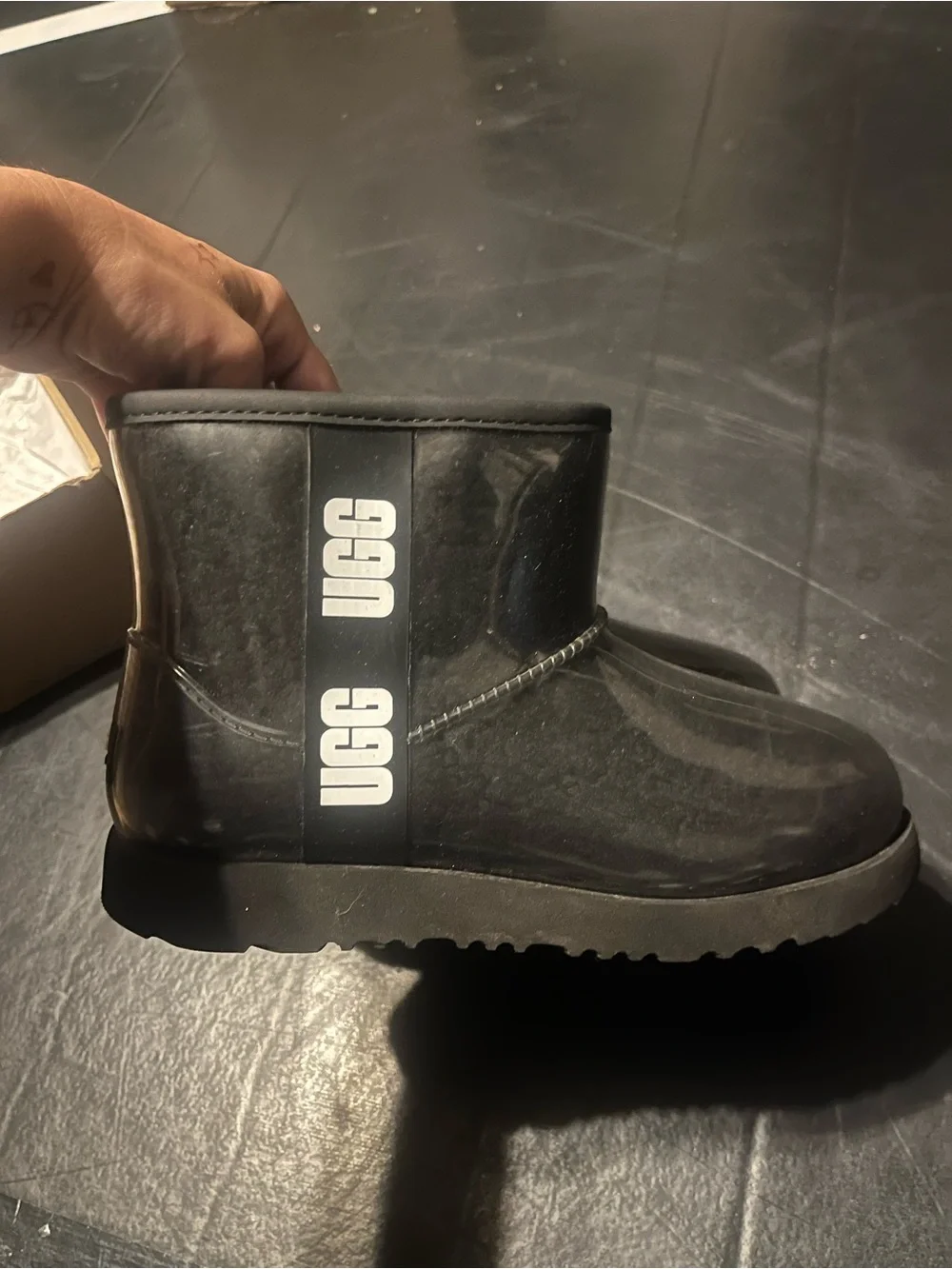 Girls size 5 UGG Classic Clear Mini waterproof boots